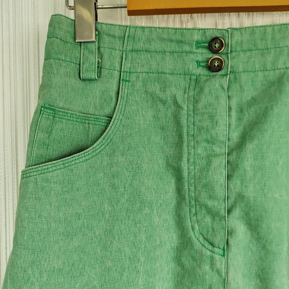Vintage 80s Minty Green Denim Skirt - Picture 6 of 16